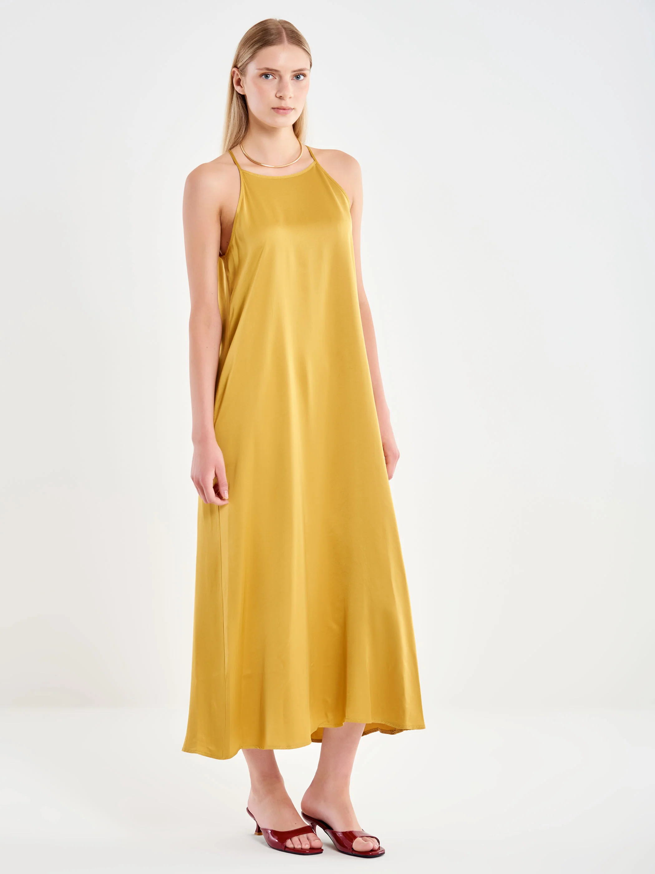 Abito Scollo Quadrato Satin