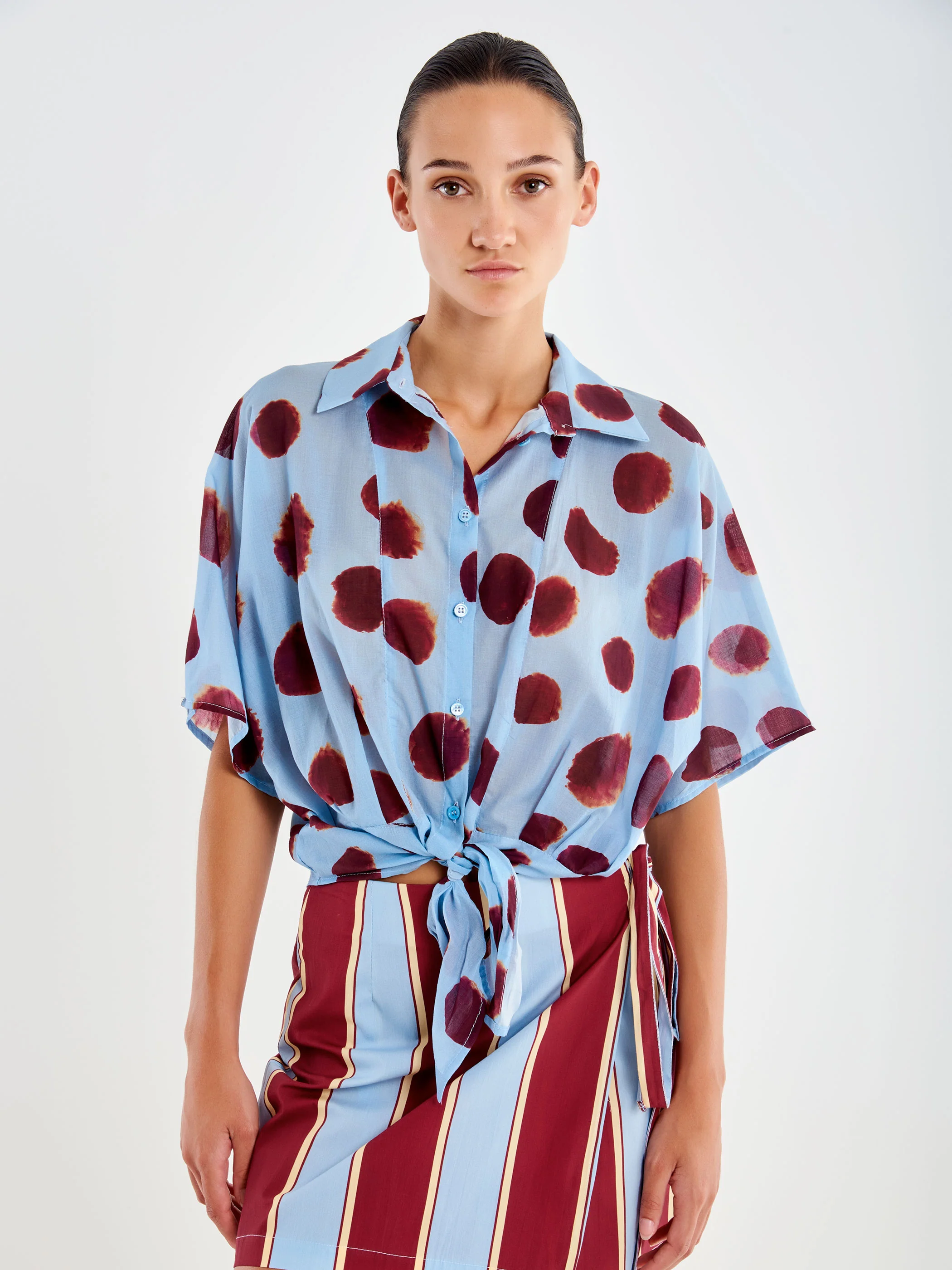 Camicia in Voile con Nodo